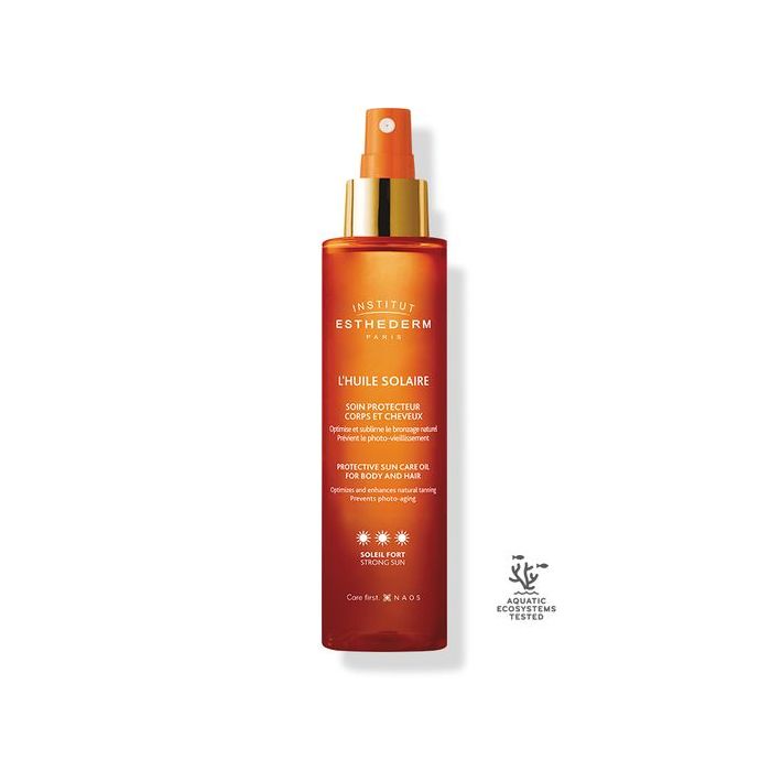 112677-05v458102-jpg_vhbcpvflkkw9iggo-nova-para-pharmacie-maroc-prix-livraison ESTHEDERM L'Huile Solaire 150ml Soin Protecteur Corps Cheveux SPF Soleil Fort Bronzage Sublimé Texture Sèche – Image 1