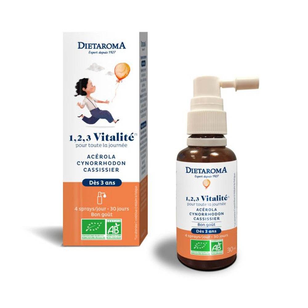 1_2_3-Vitalite-Pour-Toute-La-Journee-Nova-para-Maroc Dietaroma 1,2,3 Vitalité 30ml Énergie Famille 3 Phases Vitamines Tonus Journée – Image 1