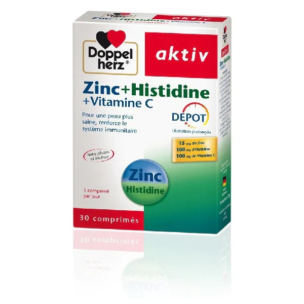 2_93c5c051-31c3-40d4-b418-b02b787e50b0 DOPPEL HERZ AKTIV ZINC + HISTIDINE + VITAMINE C, 30 COMPRIMÉS – Image 1