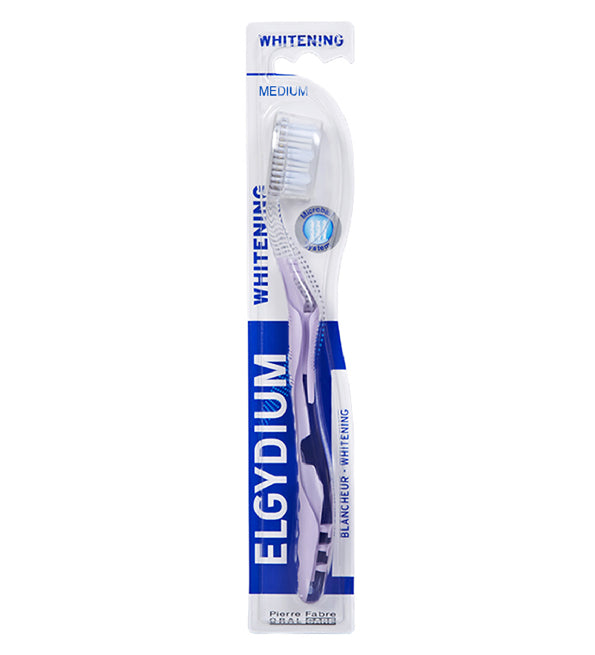 ELGYDIUM Blancheur Brosse à Dents Medium Microball Blanchissante