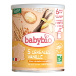 BABYBIO Céréales Vanille Bio 220g Céréales Infantiles Dès 4 Mois Saveur Vanille Naturelle