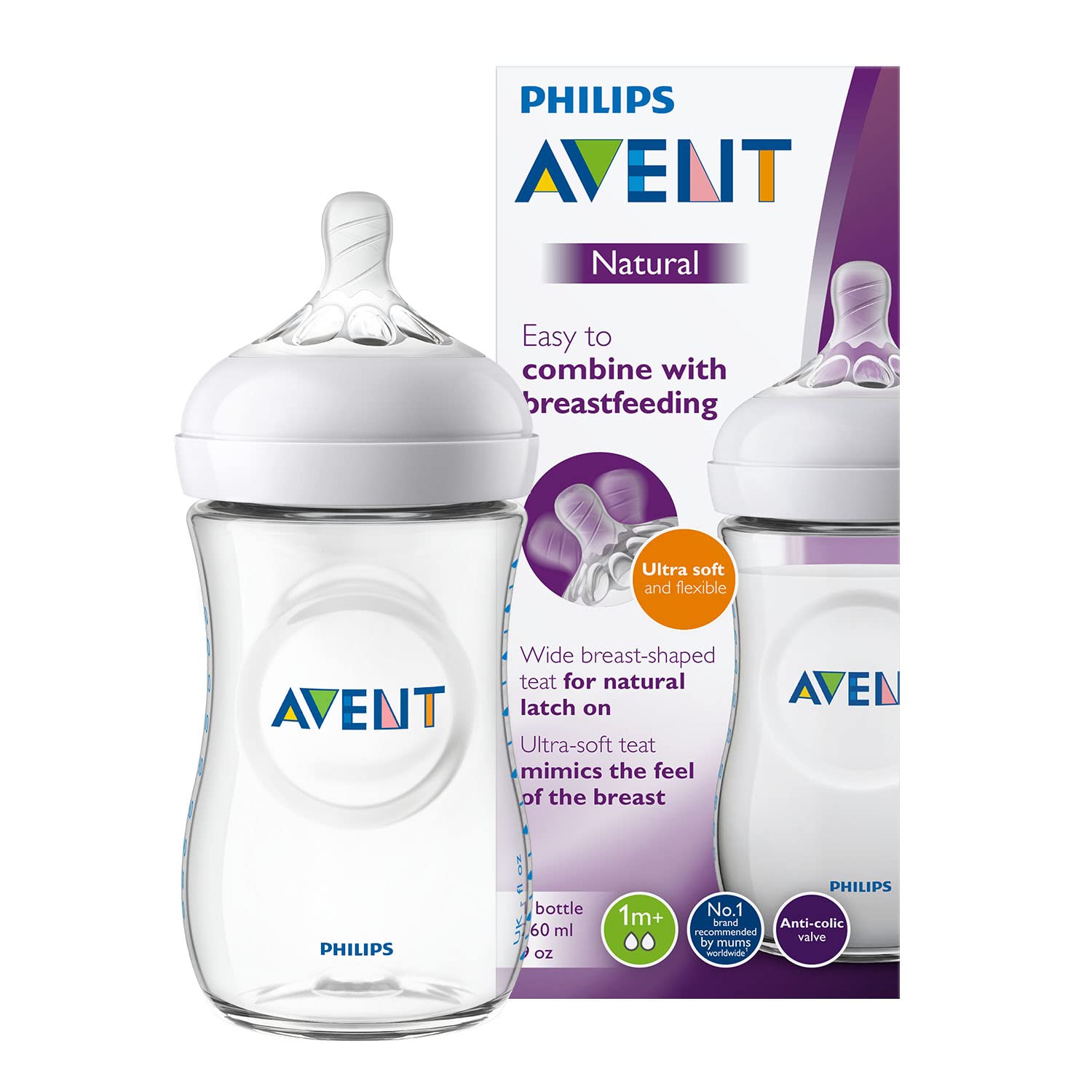 61Kt6y2lrzL-nova-para-pharmacie-maroc-prix-livraison AVENT Biberon Natural 260ml 1m+ – Image 1