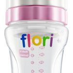 Flori Mix Biberon 300ml Rose Biberon Bébé Anti-Colique Ergonomique Sécurisé