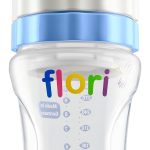 FLORI MIX Biberon 300ml Bleu Biberon Bébé Anti-Colique Débit Réglable Ergonomique Sécurisé