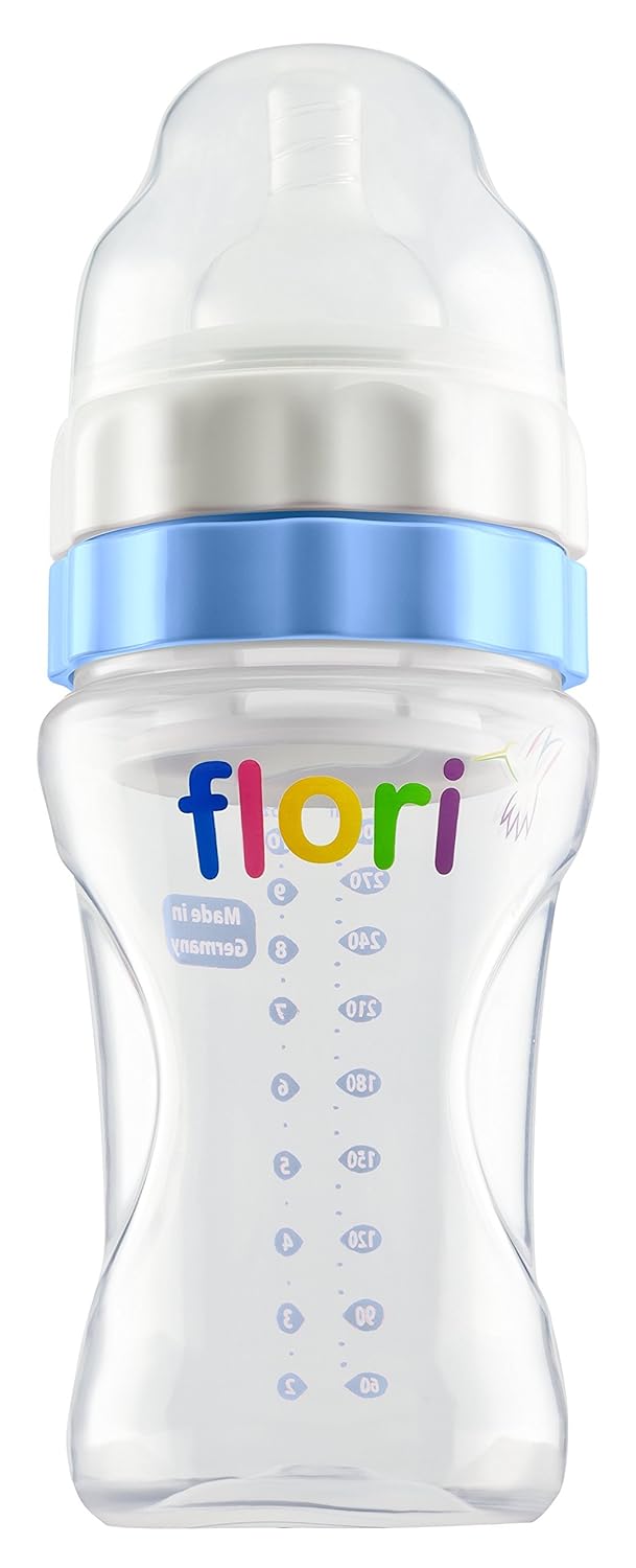 713G71pcpzL._SL1500_-nova-para-prix-maroc-livraison-2 FLORI MIX Biberon 300ml Bleu Biberon Bébé Anti-Colique Débit Réglable Ergonomique Sécurisé – Image 1