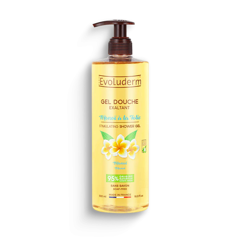 EVOLUDERM Gel Douche Monoï À La Folie 500ml Nettoyant Corps Hydratant Parfum Exotique Douceur