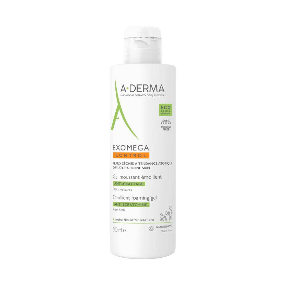 A-Derma-EXOMEGA-CONTROL-Gel-moussant-emollient-anti-grattage-500ml-Parapharmacie-Maroc A-Derma EXOMEGA CONTROL Gel Moussant Émollient anti-grattage – Image 1