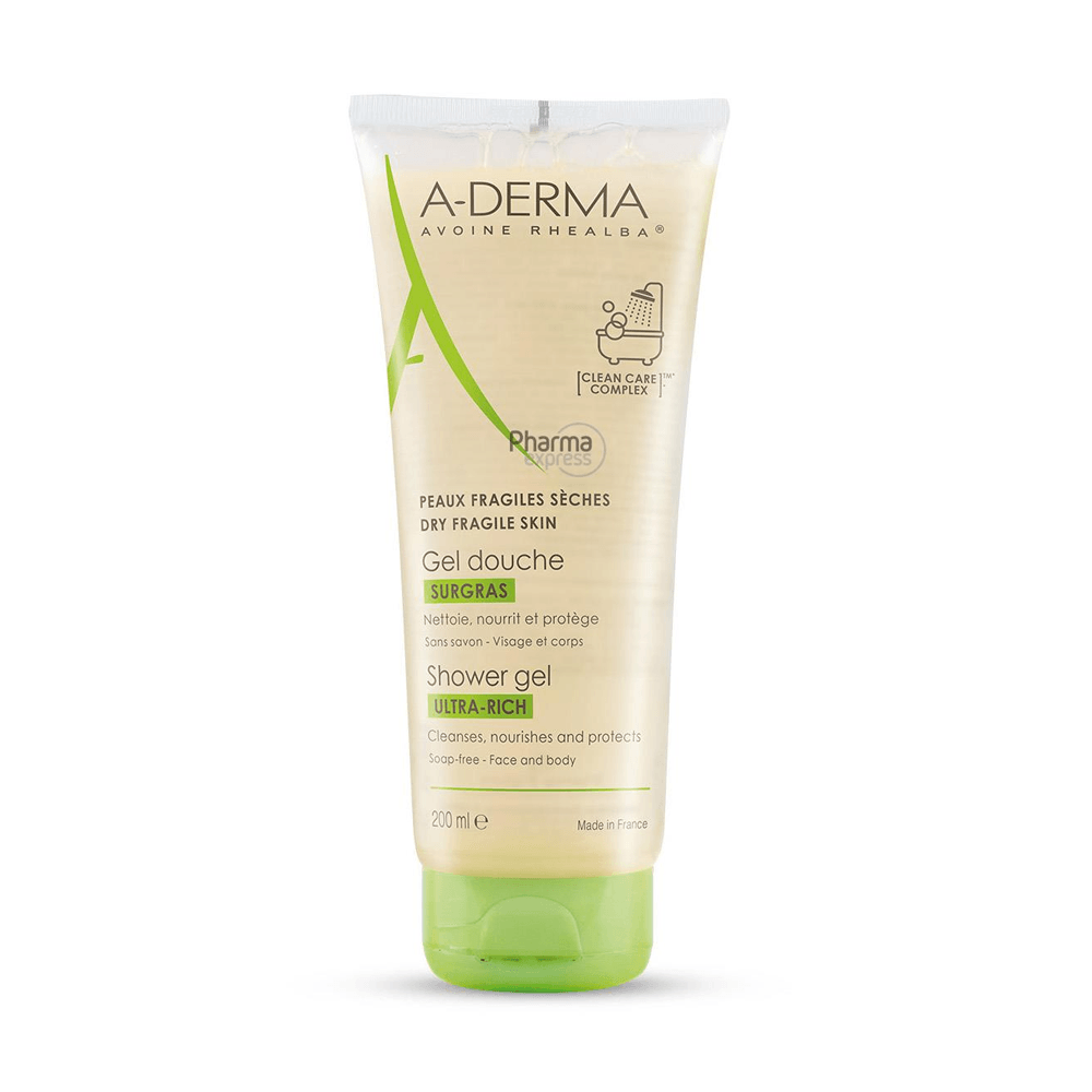 A-Derma-Gel-Douche-Surgras-Ultra-Riche-200ml-nova-parapharmacie-maroc A-Derma Gel Douche Surgras Ultra Rich 200ml – Image 1