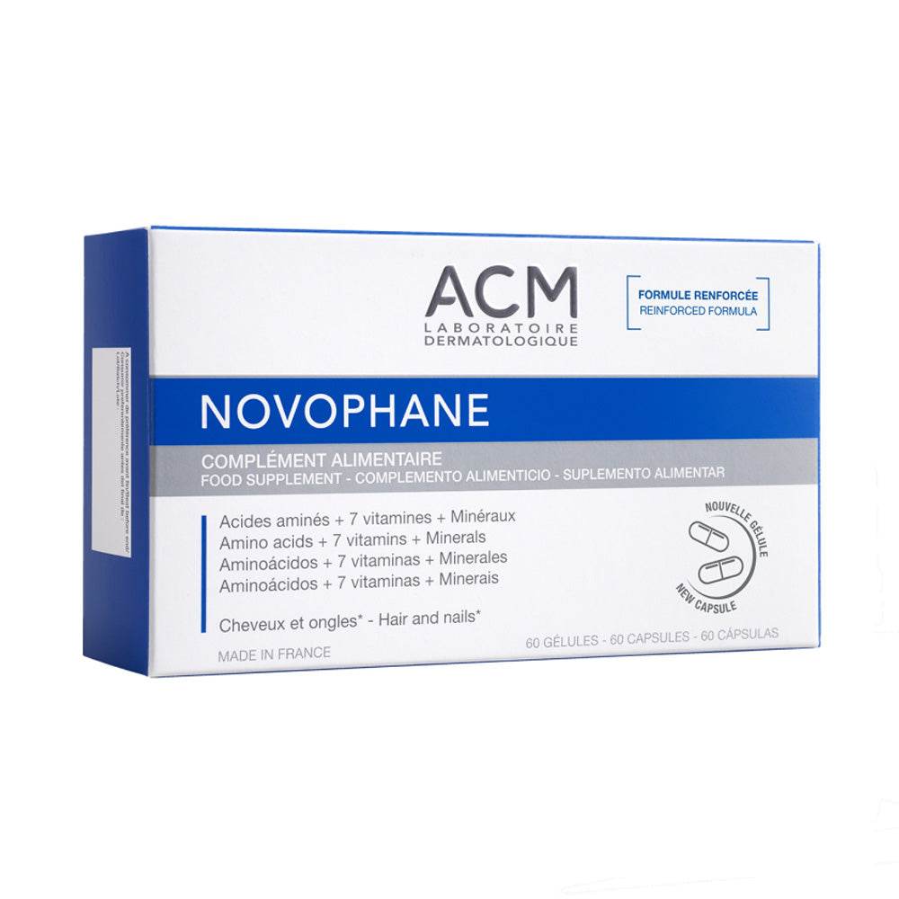 Acm-Novophane-Cheveux-Et-Ongles-7-Acides-Amines-60-Capsules-nova-parapharmacie-maroc ACM Novophane Cheveux & Ongles 60 Capsules Force Beauté 7 Acides Aminés Premium Croissance Résistance Complément Alimentaire – Image 1