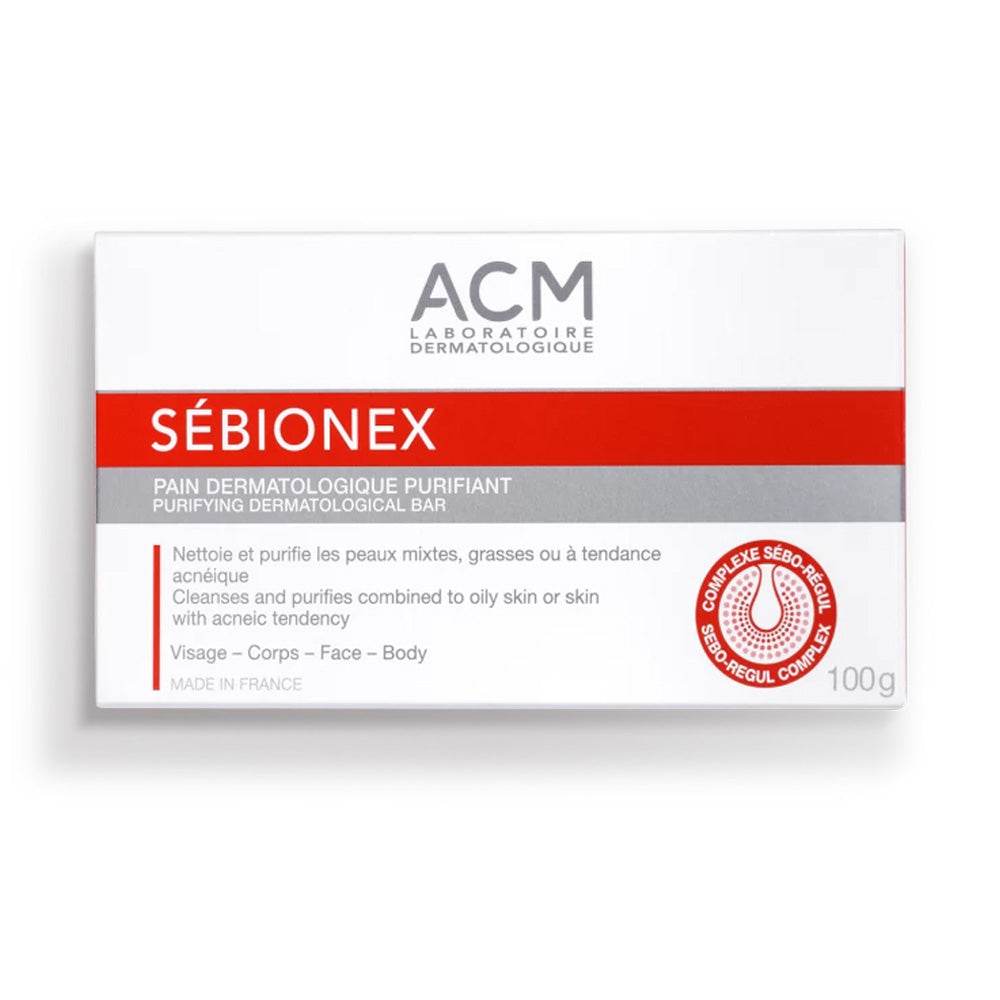 Acm-Sebionex-Pain-Dermatologie-Purifiant-100g-nova-parapharmacie-maroc ACM Sébionex Pain Dermatologie Purifiant 100g Nettoyage Assainissant – Image 1
