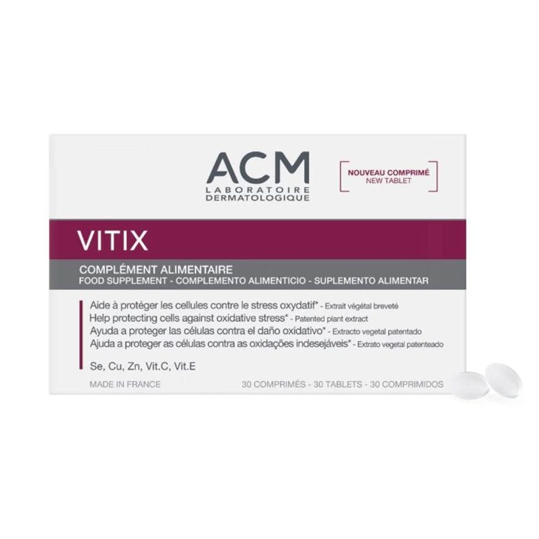 ACM Vitix Comprimé Contre Stress Oxydatif 30 Comprimés Protection Antioxydante Vitamines C E Sélénium Zinc Coenzyme Q10