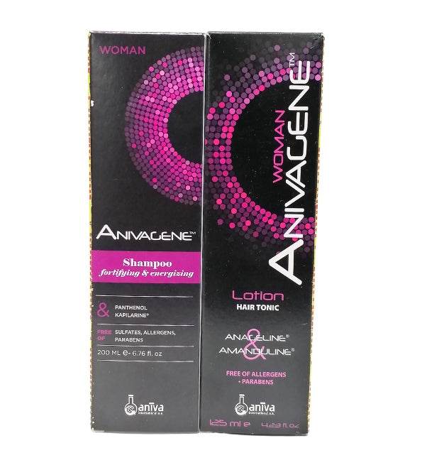Anivagene-Femme-pack-shamp-Fortifiant-200mlLotion-tonic-125ml-novapara.ma-prixmaroc Anivagene Pack Femme Shampoing Fortifiant 200ml + Lotion Tonic 125ml Duo Capillaire – Image 1