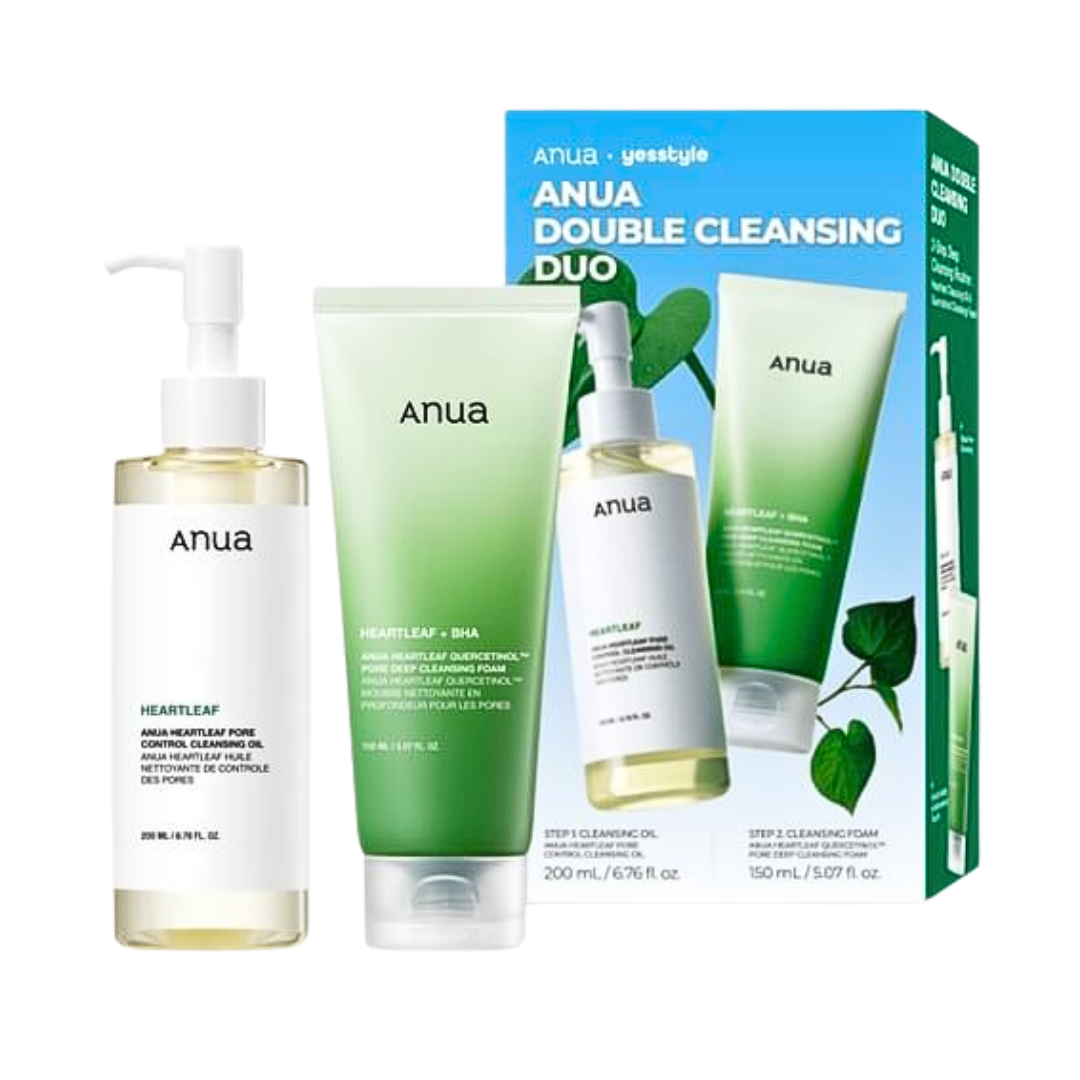 Anua-Double-Cleansing-Duo-Mousse-200mlHuile-Nettoyant-150ml-Pack-nova-para-pharmacie-maroc-prix-livraison ANUA Double Cleansing Duo Pack Mousse 200ml + Huile Nettoyante 150ml Nettoyage Double Peau Nette – Image 1