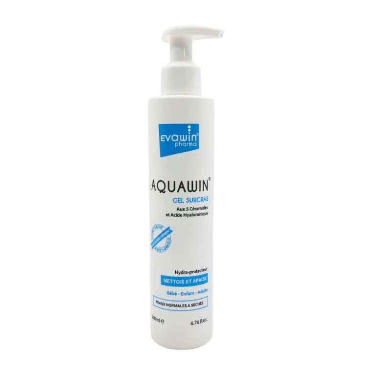 EVAWIN Aquawin Gel Surgas 200ml Gel Surgras Nettoyant Doux Peaux Sèches Sensibles Hypoallergénique - photo 2