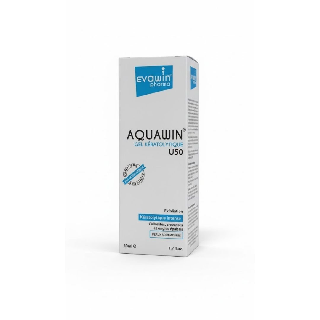 Aquawin-Gel-U50-50ml-nova-para-pharmacie-maroc-prix-livraison EVAWIN Aquawin Gel Keratolytic U50 50ml Gel Kératolytique Urée 50% Peaux Épaisses Callosités – Image 1