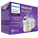 AVENT Biberon Natural Avec Tétine +0m 2x125ml SCY900/02 Pack Duo Anti-Colique Débit Nouveau-Né