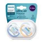 AVENT Sucettes Air Coll 0-6m Boy SCF080/01 Sucettes Ultra Air Garçon
