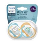 AVENT Sucettes Orthodontiques 6-18m Garçon SCF080/07 Ultra Air Pingouin Tortue