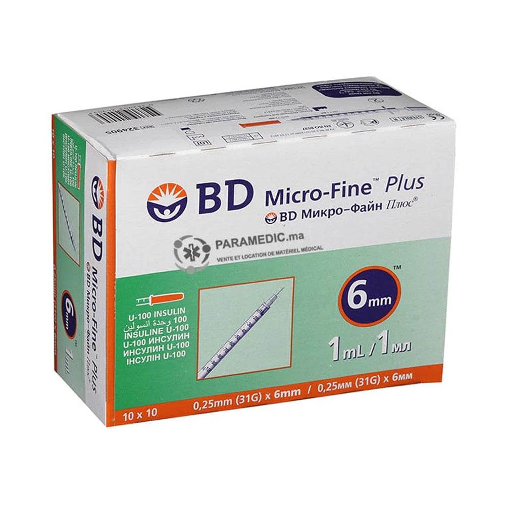 BD-micro-fine-plus-Seringue-Insuline-1ml-prix-maroc-parapharmacie-casablanca BD micro-fine plus Seringue Insuline 1ml – Image 1