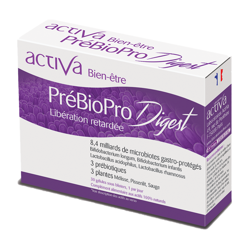 BE-PBPDIG-3D-PACKS-FR-nova-para-pharmacie-maroc-prix-livraison ACTIVA Bien-Être PréBioPro Digest Probiotiques Digestion Flore Intestinale Transit – Image 1