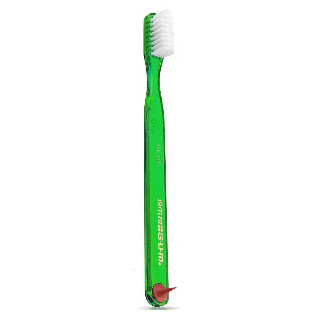 BG409-GUM-409-Classic-Toothbrush-with-rubber-tip-Compact-Head-Soft-Brush Gum BAD classique compacte Réf : 409