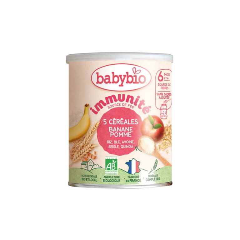BABYBIO 5 Céréales Banane Pomme 220g Bio Céréales Bébé Dès 6 Mois Alimentation Infantile - photo 2