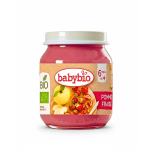 BABYBIO Petit Pot Pomme Fraise 130g Bio Compote Bébé 6 Mois Saveur Fruitée Gourmande