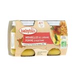 BABYBIO Pot Mirabelle Pomme 2x130g Bio Fruits Bébé Dès 6 Mois Alimentation Infantile