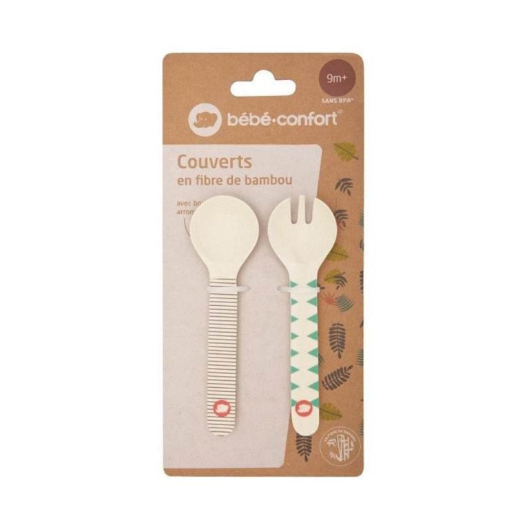 Bébé Confort Couverts D'apprentissage En Bambou Jungle Vibes +9m