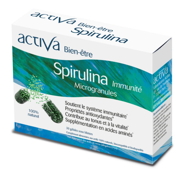 Bien-etre-spiruline-e1548954159166-nova-para-pharmacie-maroc-prix-livraison ACTIVA Spirulina 30 Gélules Spiruline Énergie Vitalité Immunité – Image 1