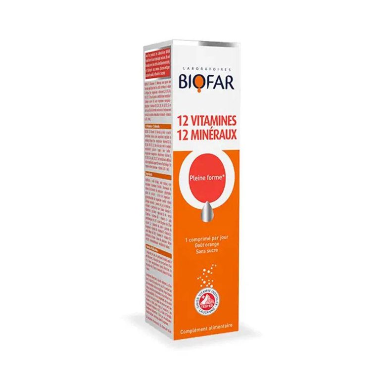 BIOFAR 12 Vitamines 12 Minéraux 20 Comprimés Effervescents Goût Orange Anti-Fatigue Énergie Immunité Cure 20 Jours - photo 2