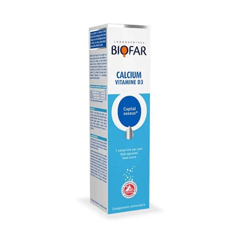 BIOFAR Calcium D3 20 Comprimés Effervescents Vitamine D3 Capital Osseux Dents Immunité