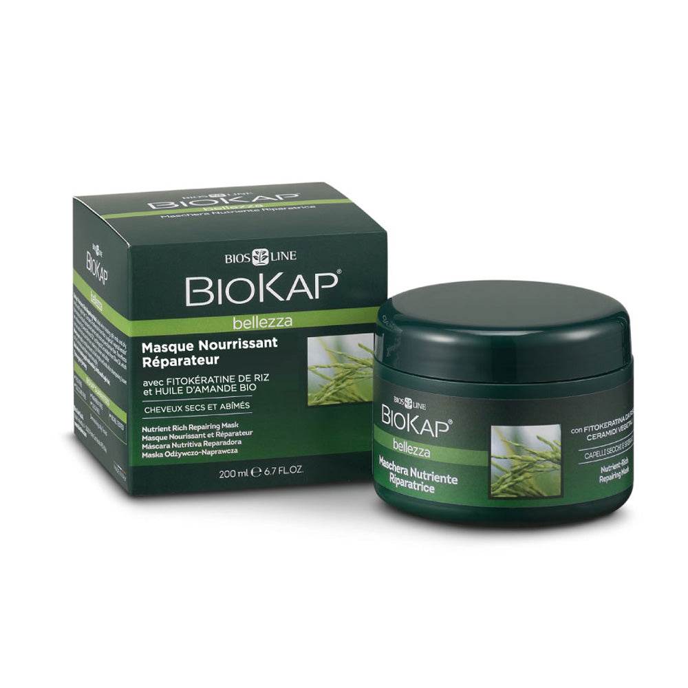 Biokap-Masque-Nourissant-Reparateur-Cheveux-Secs-200ml-nova-parapharmacie-maroc Biokap Masque Nourissant Réparateur Cheveux Secs – Image 1