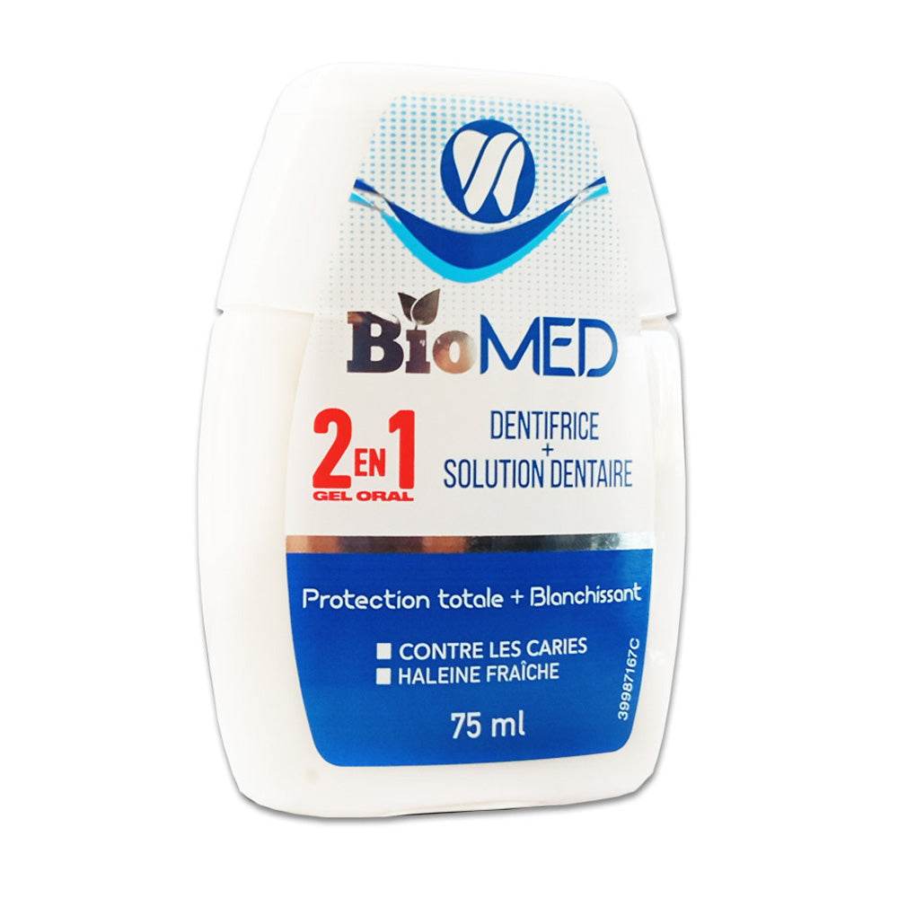 Biomed-Dentifrice-Protection-2en1-Totale-Blanchissant-novaparapharmacie-maroc Biomed Dentifrice Protection 2en1 Totale Blanchissant 75ml – Image 1