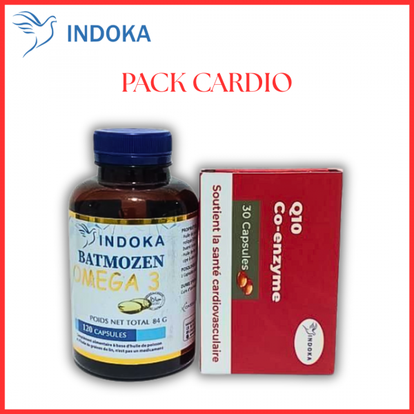 Indoka Pack Cardio | Omega 3 120Capsules + Q10 Co-enzyme 30Capsules Indoka Pack Cardio | Omega 3 120Capsules + Q10 Co-enzyme 30Capsules