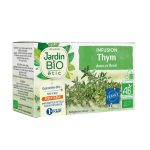 JARDIN BIO Infusion Thym 20 Sachets Tisane Bio Respiratoire Naturelle Bien-Être Bronchique