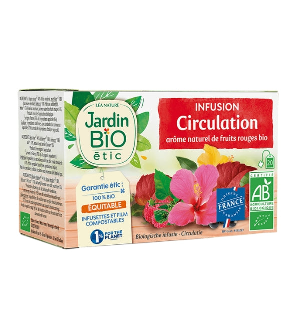 JARDIN BIO Infusion Circulation Sanguine 20 Sachets Tisane Bio Circulation Sanguine Jambes Légères Bien-être JARDIN BIO Infusion Circulation Sanguine 20 Sachets Tisane Bio Circulation Sanguine Jambes Légères Bien-être