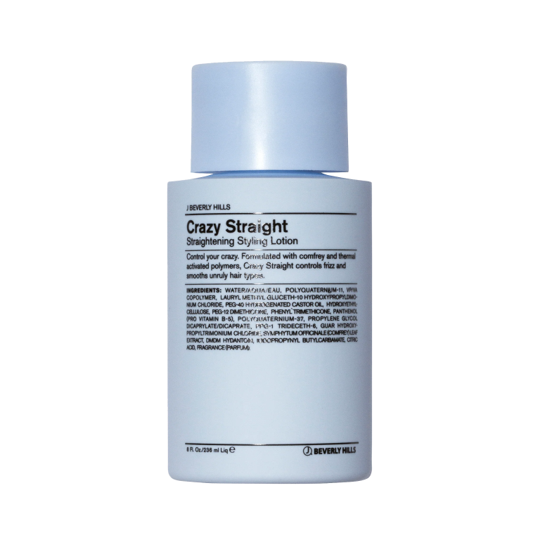 J BEVERLY HILLS Crazy Straight 236ml Sérum Lissant Cheveux Lissage Intense Anti-Frisottis Protection Thermique Brillance