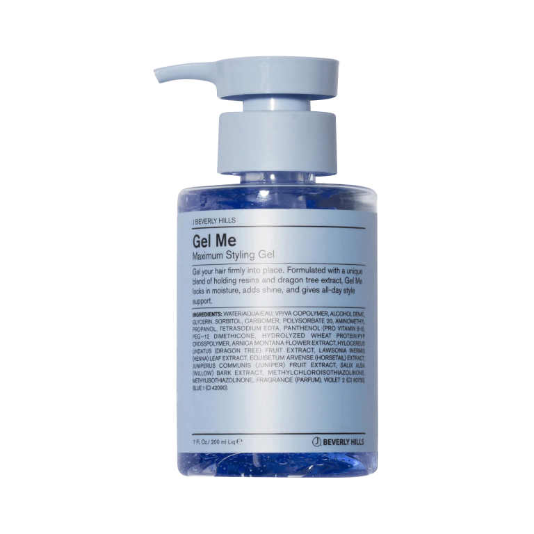J BEVERLY HILLS Gel Me 200ml Gel Coiffant Cheveux Gel Fixation Forte Coiffage Professionnel Brillance Tenue Longue Durée
