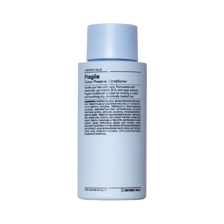 J BEVERLY HILLS Fragile Conditioner 340ml Après-Shampoing Cheveux Fragiles Conditionneur Réparateur Cheveux Abîmés Cassants
