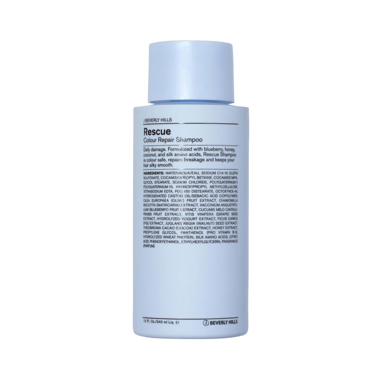 J BEVERLY HILLS Rescue Shampoing 340ml Shampooing Réparateur Cheveux Abîmés Secs