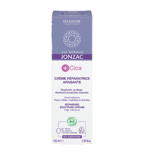 JONZAC Crème Réparatrice Apaisante +Cica 100ml Soin Cicatrisant Apaisant Peaux Sensibles Irritées JONZAC Crème Réparatrice Apaisante +Cica 100ml Soin Cicatrisant Apaisant Peaux Sensibles Irritées