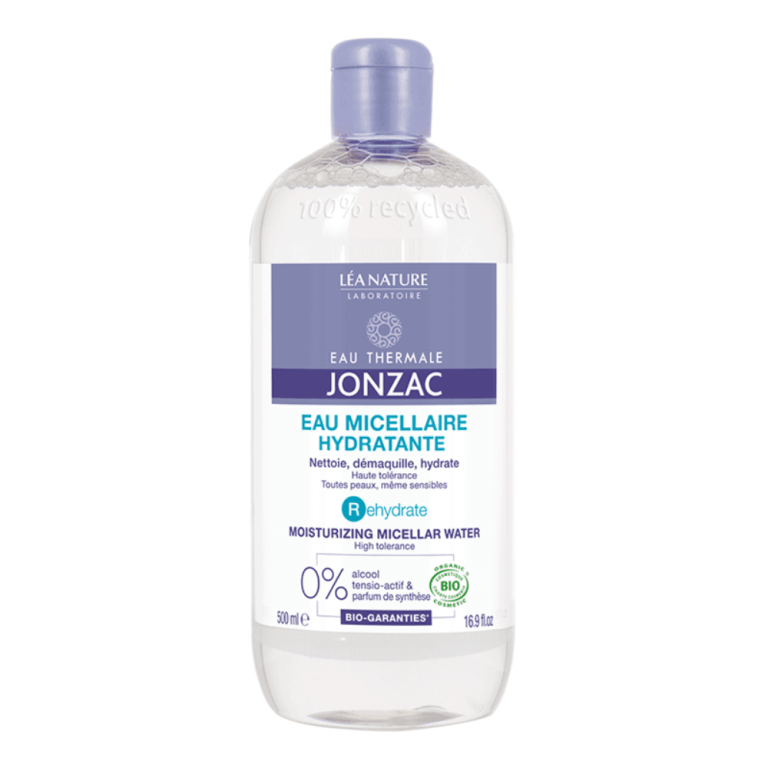 JONZAC Eau Micellaire Hydratante 500ml Démaquillant Nettoyant Visage Peaux Sèches Sensibles