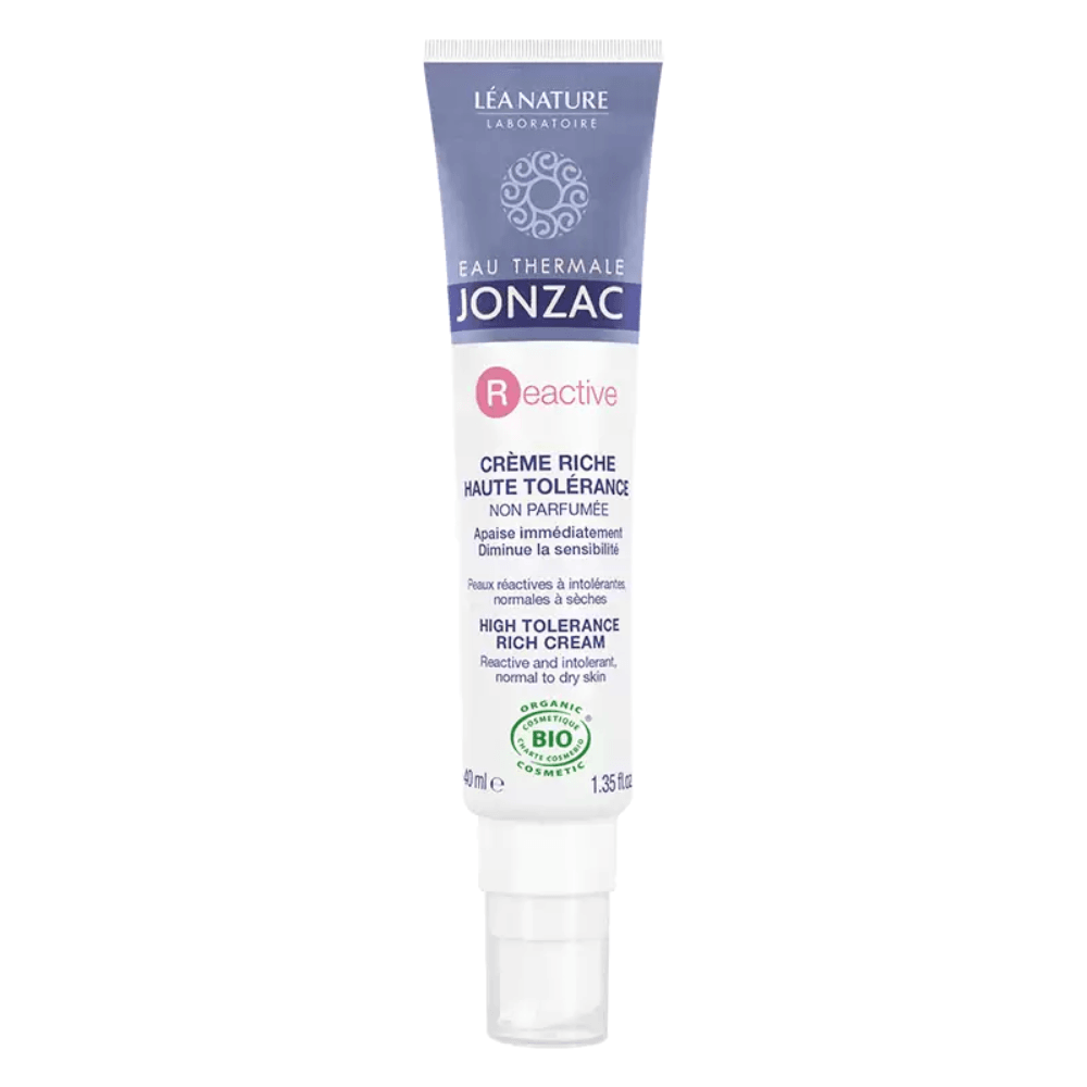 JONZAC Reactive Crème Riche Haute Tolérance 40ml Apaisante Protectrice Peaux Intolérantes JONZAC Reactive Crème Riche Haute Tolérance 40ml Apaisante Protectrice Peaux Intolérantes