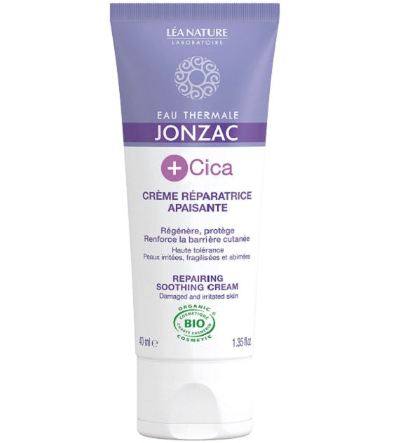 JONZAC Crème Réparatrice Apaisante +Cica 40ml Soin Cicatrisant Apaisant Peaux Sensibles Irritées JONZAC Crème Réparatrice Apaisante +Cica 40ml Soin Cicatrisant Apaisant Peaux Sensibles Irritées