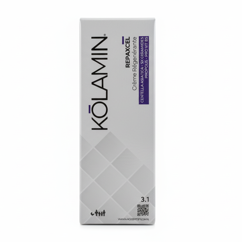 KOLAMIN Repaxcel Crème Régénérante 50ml Réparation Intense Cicatrisation Peaux Abîmées KOLAMIN Repaxcel Crème Régénérante 50ml Réparation Intense Cicatrisation Peaux Abîmées