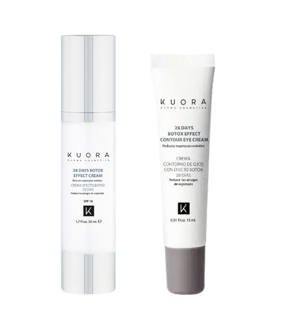 KUORA Coffret Effet Botox 28 jours Crème Visage 50ml + Contour Yeux Anti-Rides Raffermissant Peptides Acide Hyaluronique Cure Intensive KUORA Coffret Effet Botox 28 jours Crème Visage 50ml + Contour Yeux Anti-Rides Raffermissant Peptides Acide Hyaluronique Cure Intensive