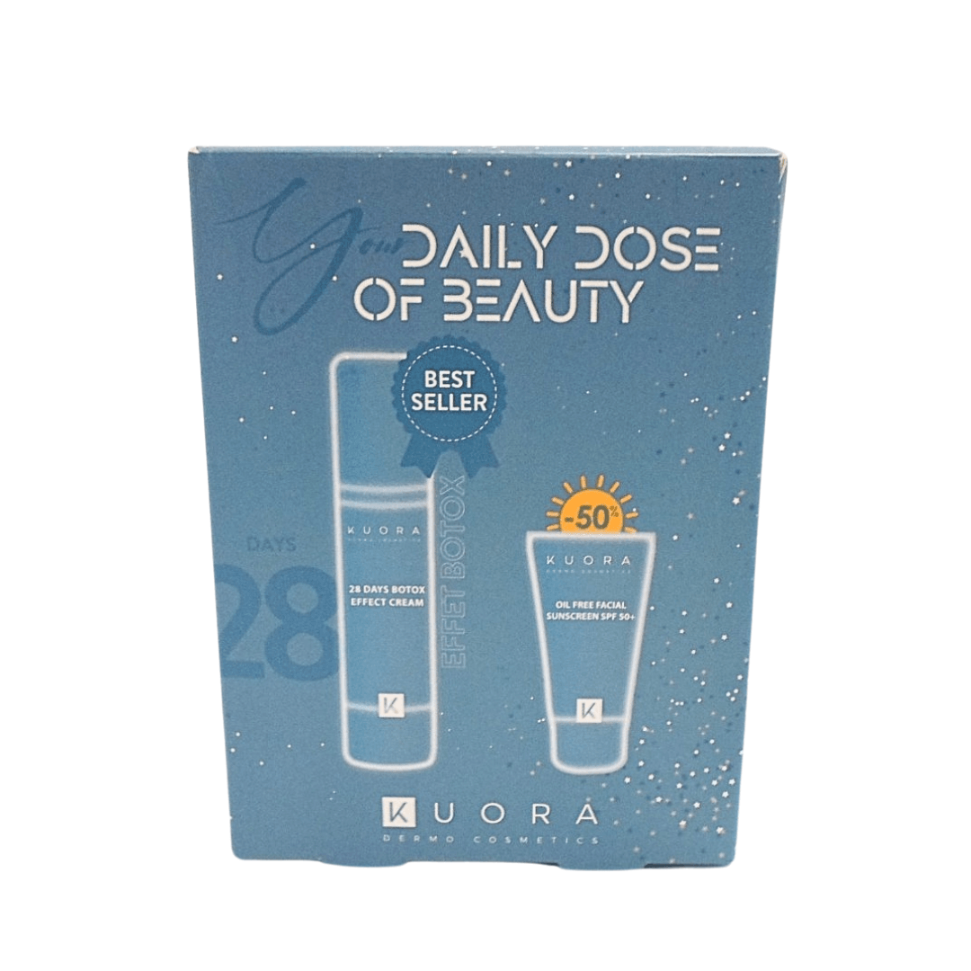 KUORA 28 Days Botox Cream + Oil Free Facial SPF50+ Pack Anti-Âge Hydratant Protection Solaire Rides Raffermissant Cure 28 Jours KUORA 28 Days Botox Cream + Oil Free Facial SPF50+ Pack Anti-Âge Hydratant Protection Solaire Rides Raffermissant Cure 28 Jours