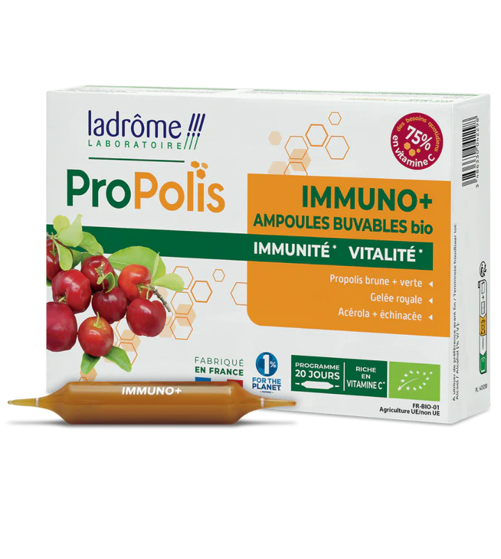 LADROME Propolis & Immuno+ 20 Ampoules Complément Alimentaire Immunité Défenses Naturelles Propolis Vitalité LADROME Propolis & Immuno+ 20 Ampoules Complément Alimentaire Immunité Défenses Naturelles Propolis Vitalité