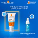 La Roche-Posay Anthelios UVMune 400 Crème Hydratante SPF50+ Peaux Normales à Sèches 50 ml + Hyalu B5 10 ml Offert